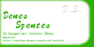denes szentes business card