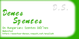 denes szentes business card